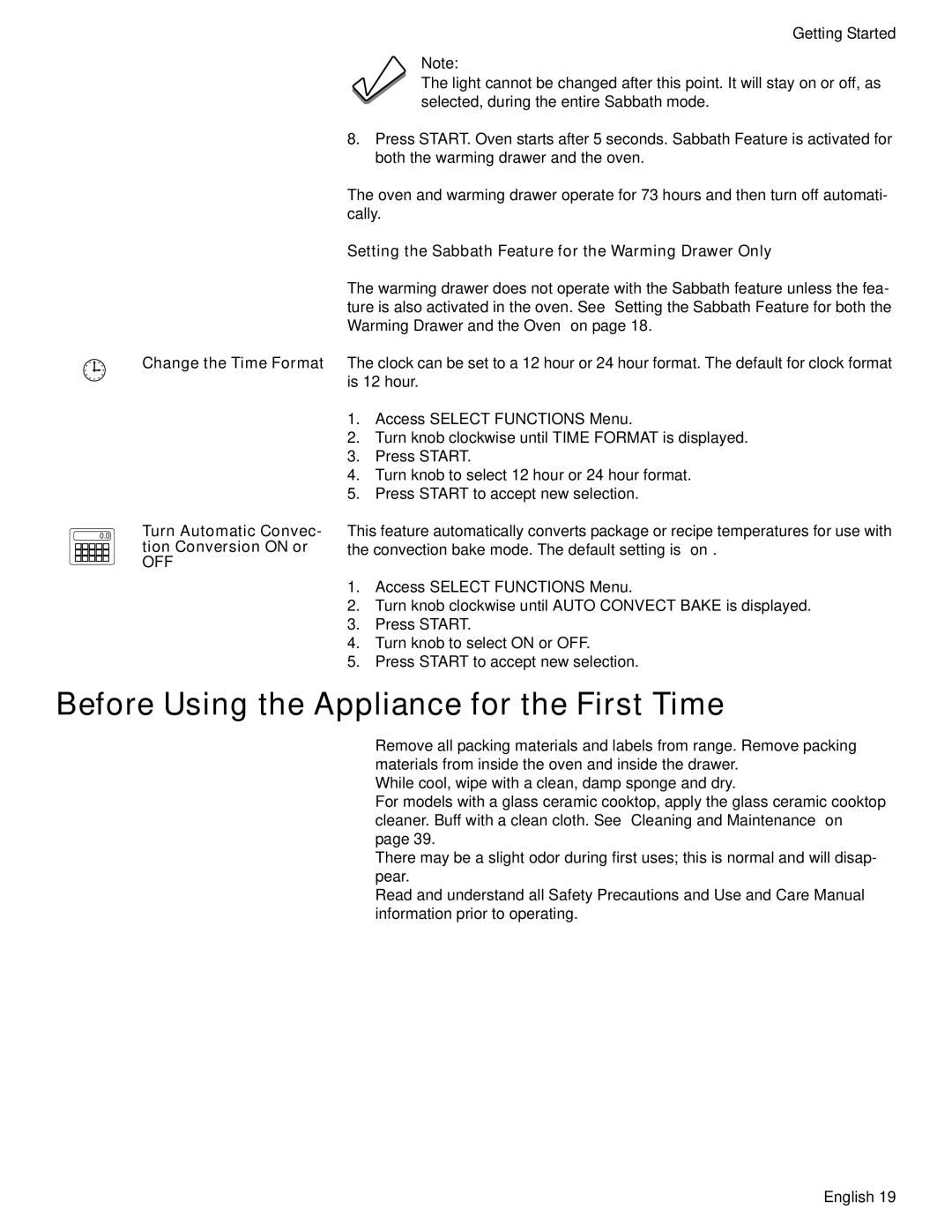 Bosch Appliances HDS7052U manual Before Using the Appliance for the First Time 