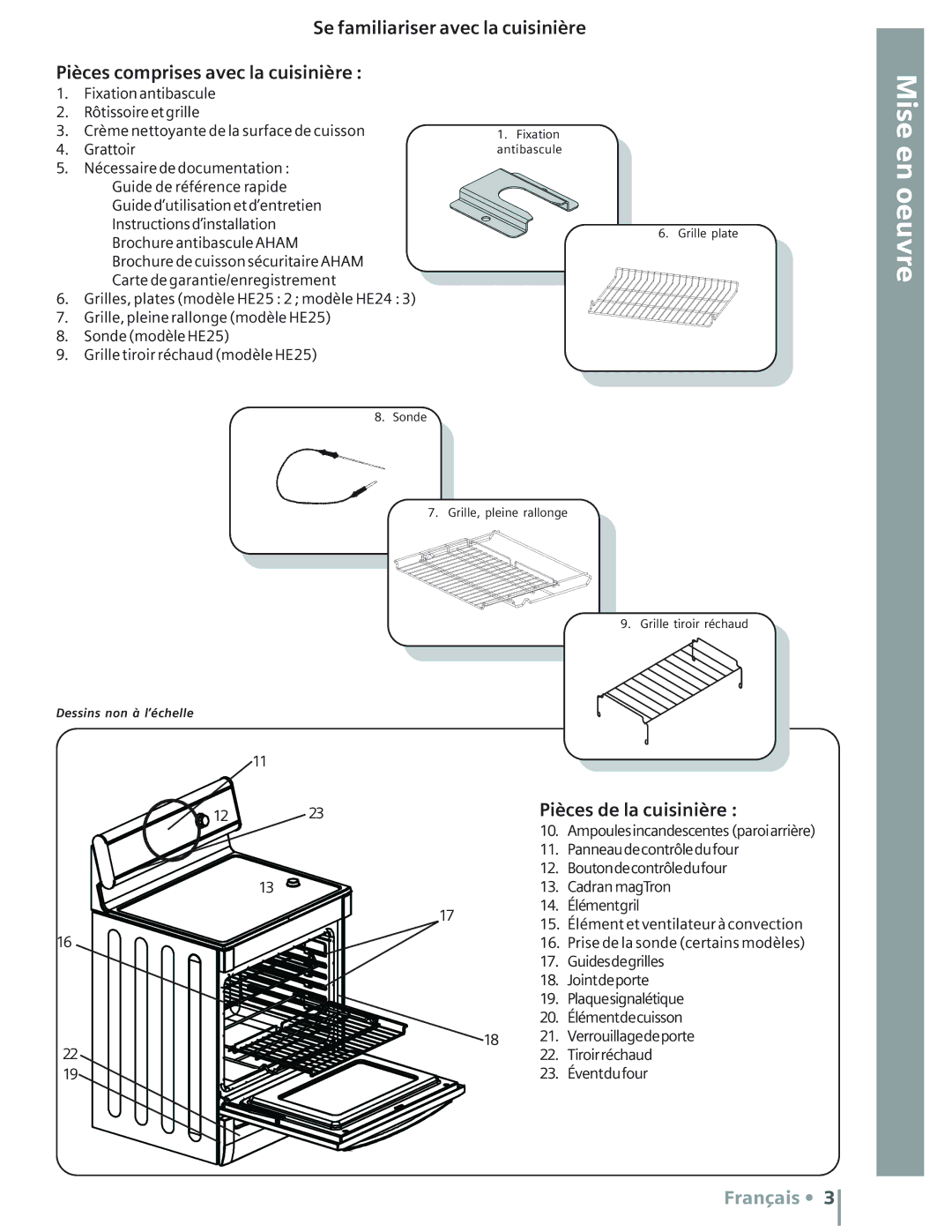 Bosch Appliances HE2515U, HE2516U, HE2515C, HE2415U Plaque de cuisson Entretien et nettoyage Aide, Pièces de la cuisinière 