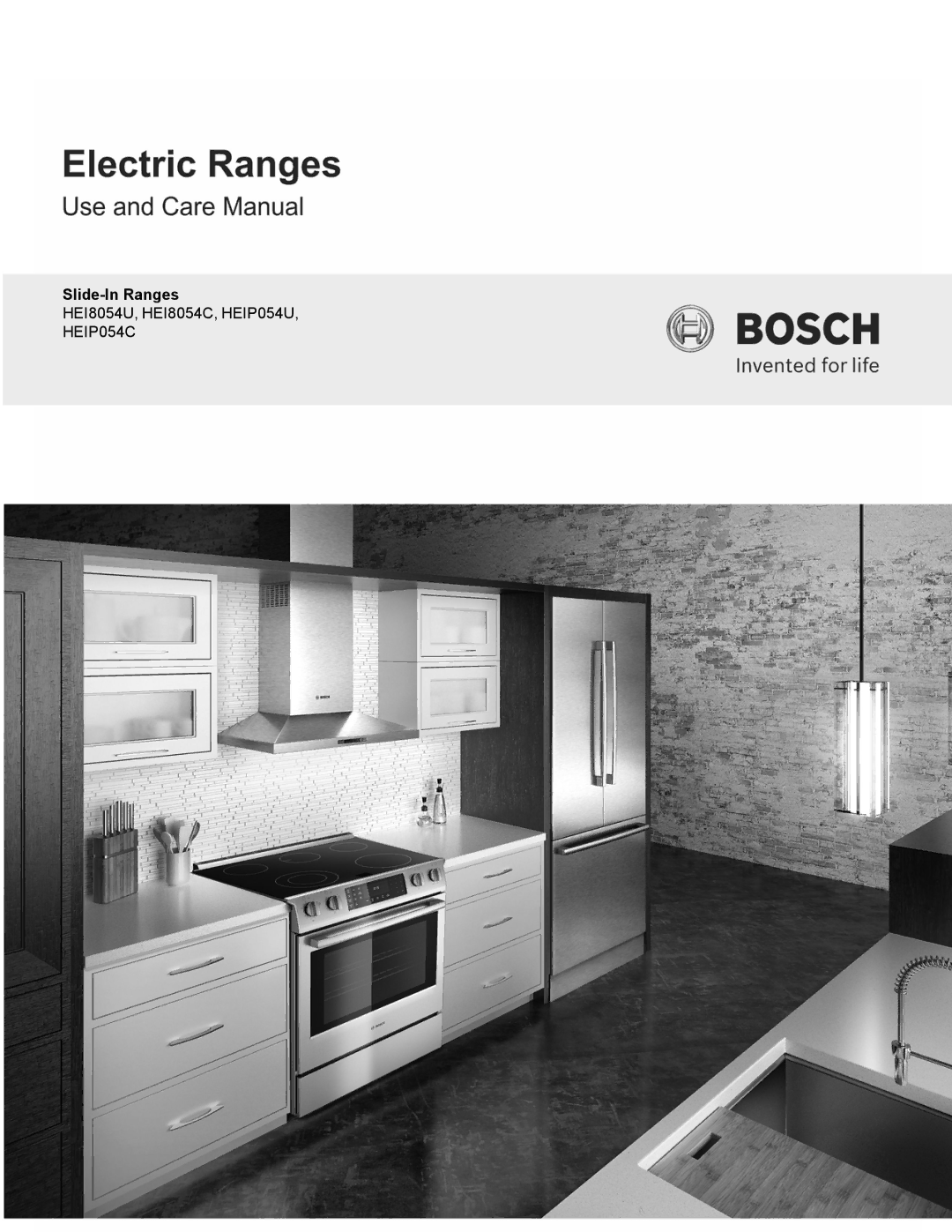 Bosch Appliances HEI8054U manual Slide-In Ranges 