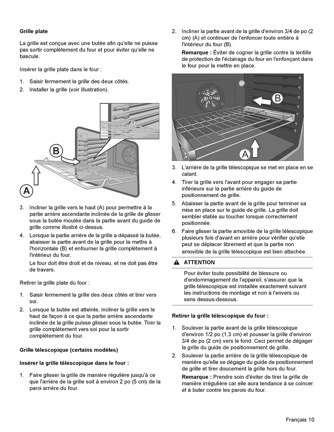 Bosch Appliances HEI8054U manual Retirer la grille télescopique du four 