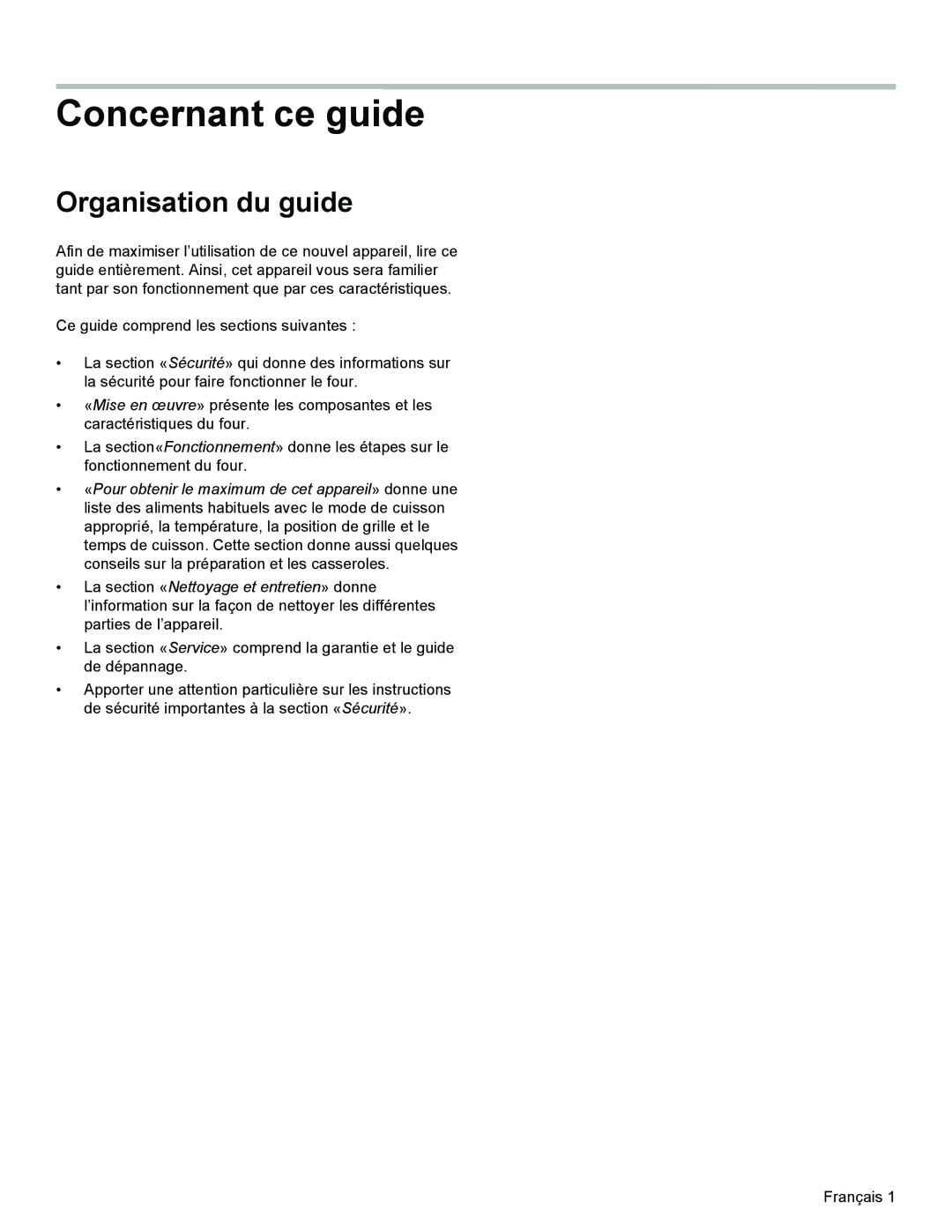 Bosch Appliances HES3023U manual Concernant ce guide, Organisation du guide 