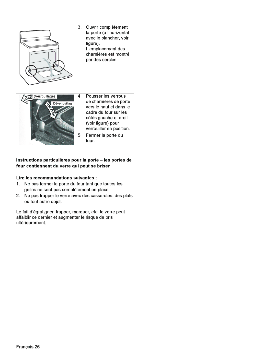 Bosch Appliances HES3023U manual Verrouillage 