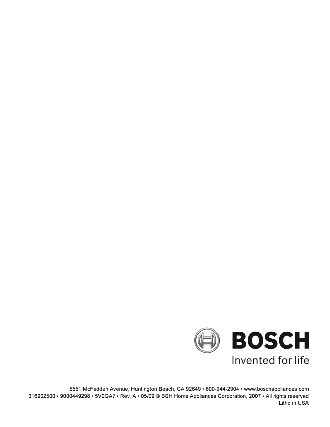 Bosch Appliances HES3053U manual 
