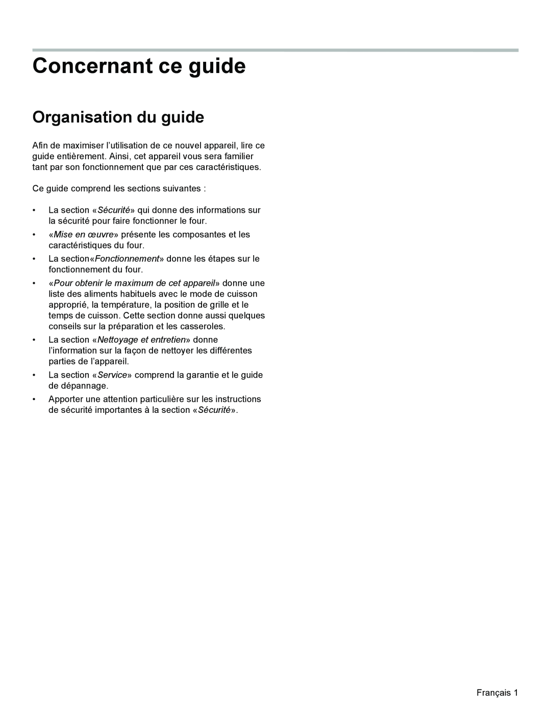 Bosch Appliances HES3053U manual Concernant ce guide, Organisation du guide 