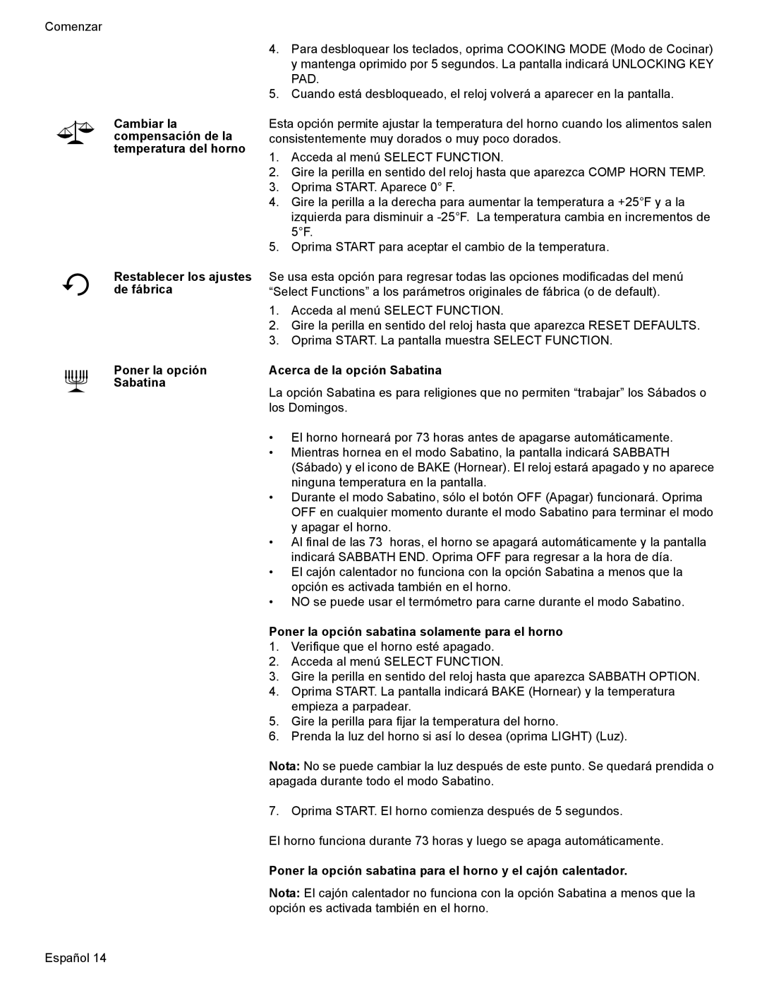 Bosch Appliances HES7052U manual Cambiar la compensación de la temperatura del horno, Acerca de la opción Sabatina 