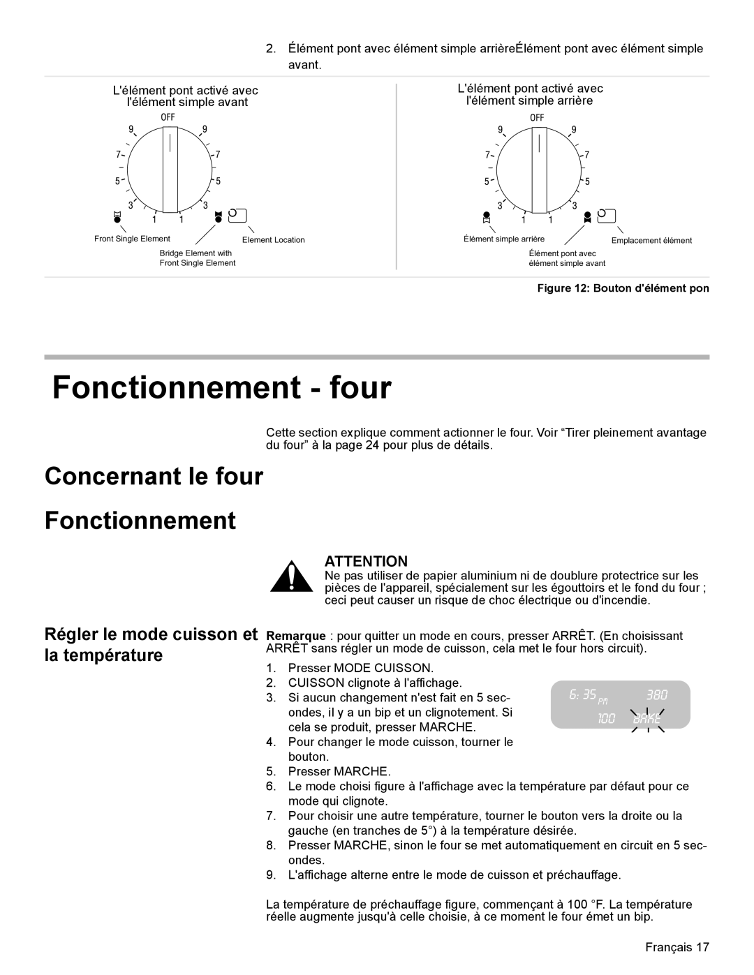 Bosch Appliances HES7052U manual Fonctionnement - four, Concernant le four Fonctionnement, 6 35 PM, Bake 