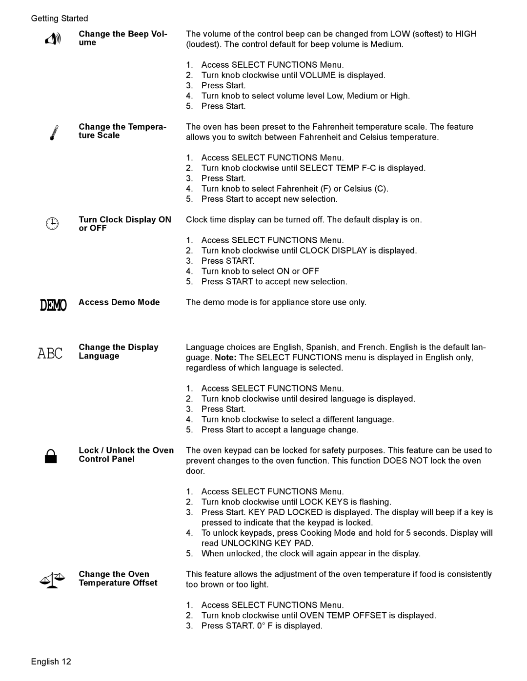 Bosch Appliances HES7282U manual Getting Started 