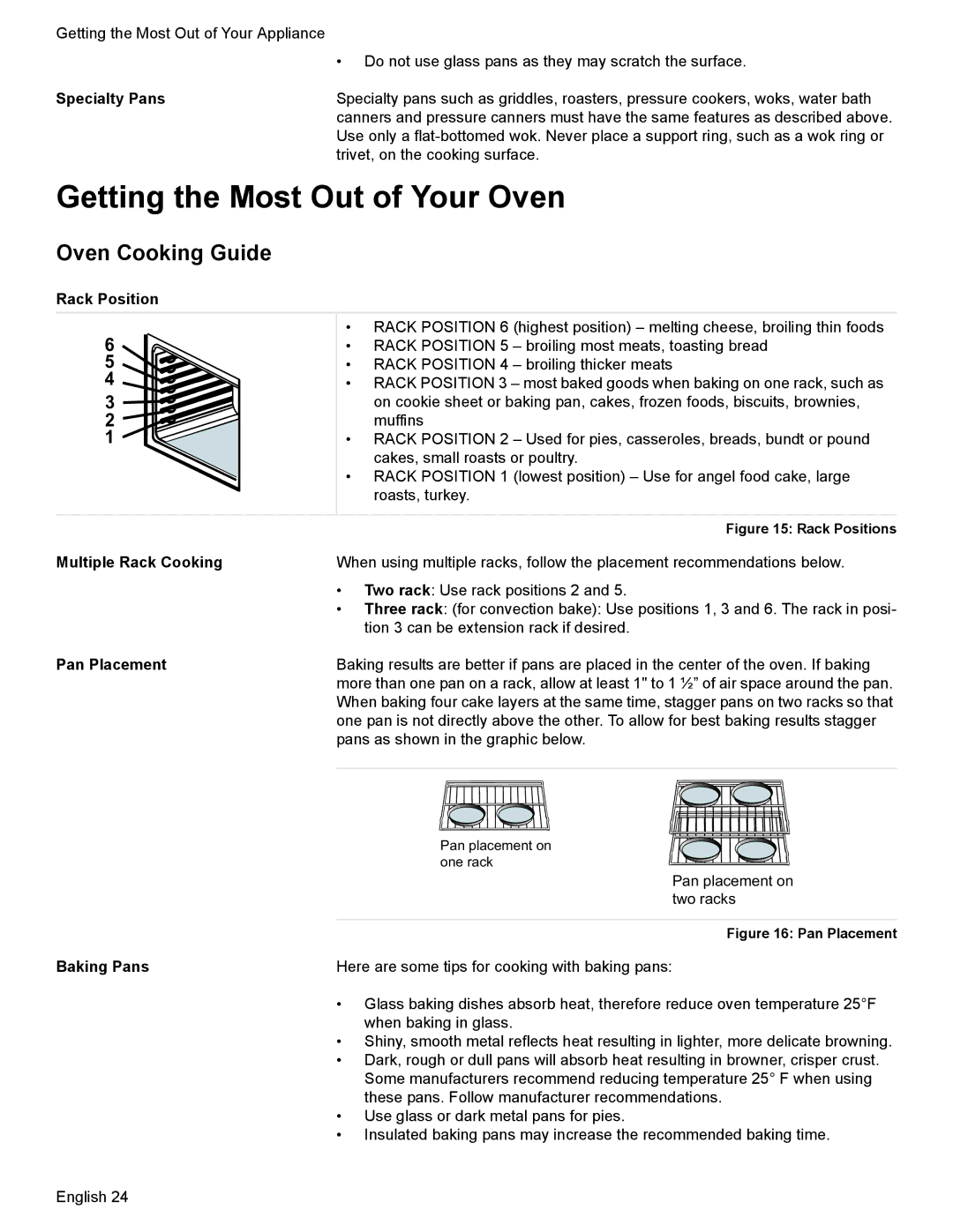 Bosch Appliances HES7282U manual Getting the Most Out of Your Oven, Oven Cooking Guide 