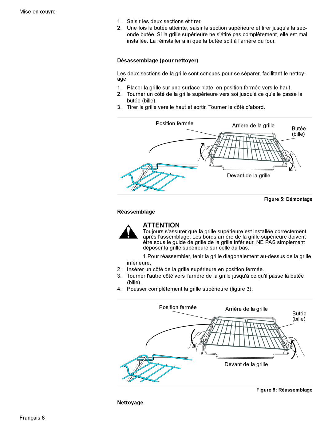 Bosch Appliances HES7282U manual Désassemblage pour nettoyer, Réassemblage, Nettoyage, Démontage 