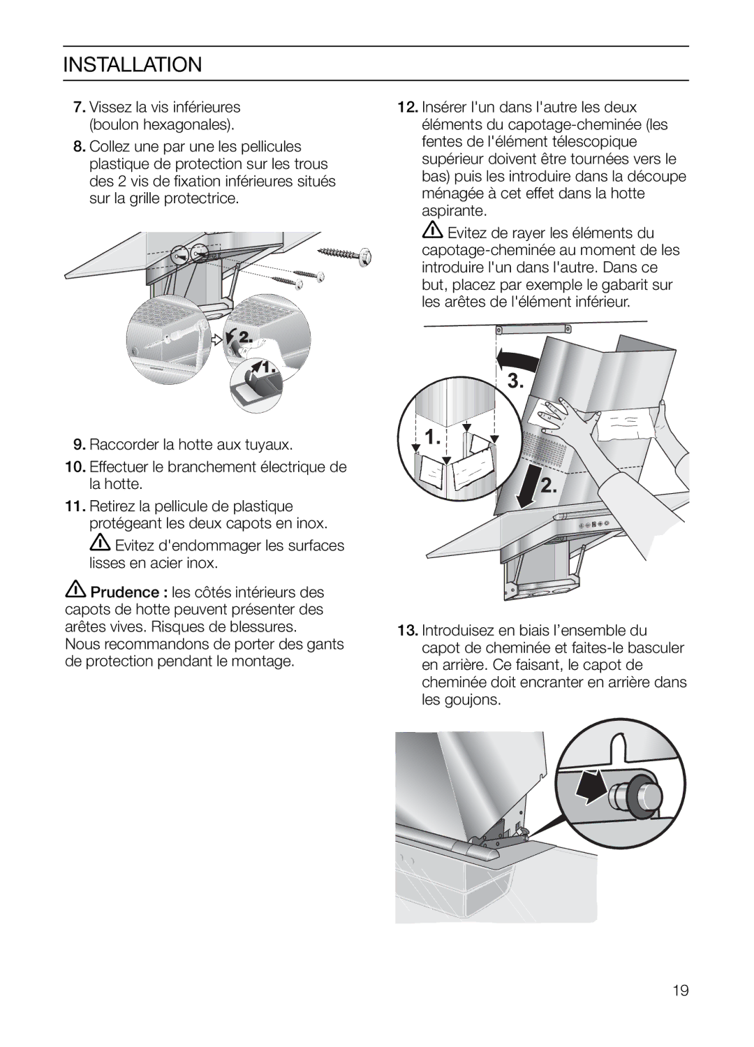 Bosch Appliances HGEW 36 FS manual Evitez dendommager les surfaces lisses en acier inox 