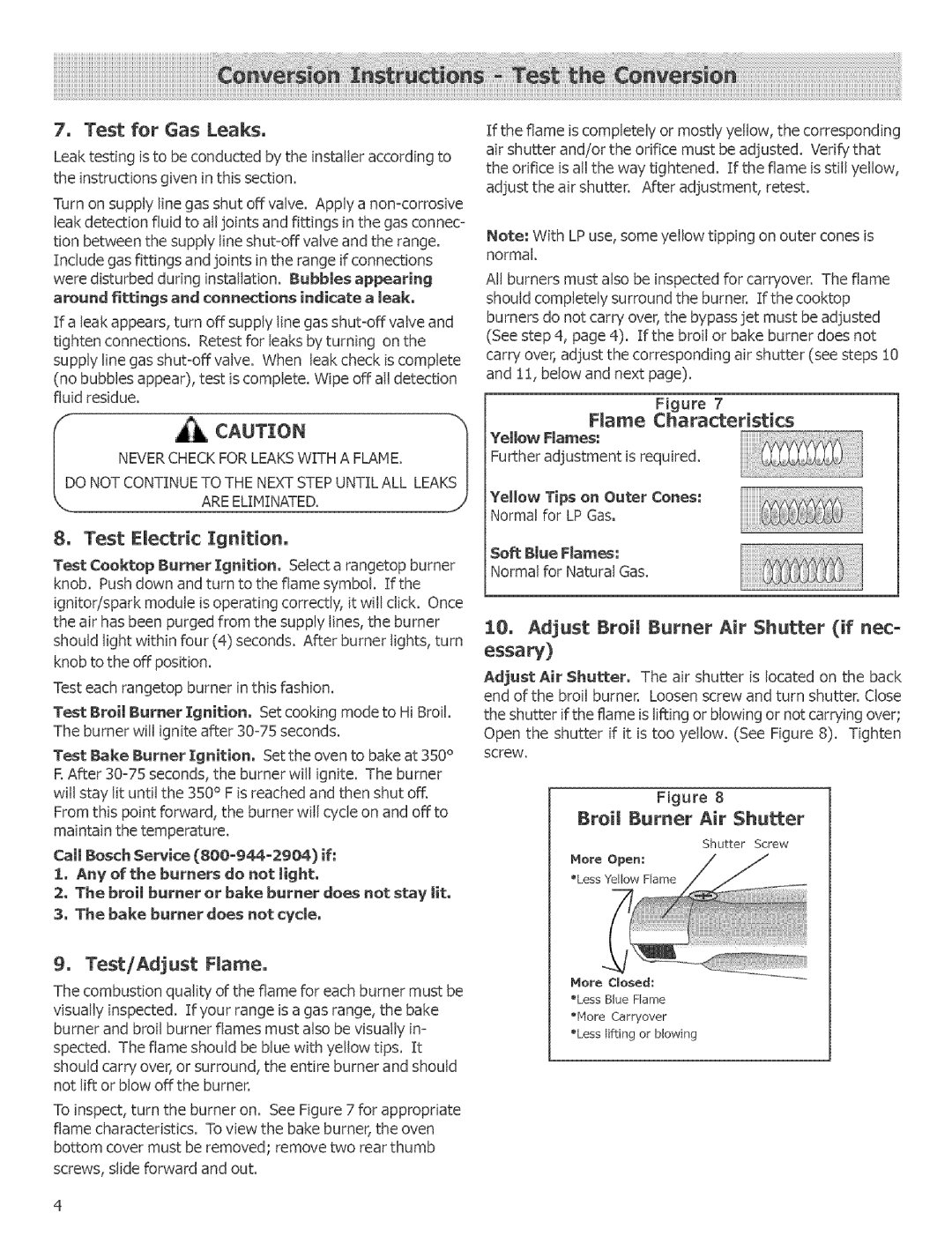 Bosch Appliances HGS236UC, HGS246UC, HGS256UC, HGS247UC, HGS255UC, HGS245UC, HGS232UC Flame Characteristics, Test/Adjust Fmameo 