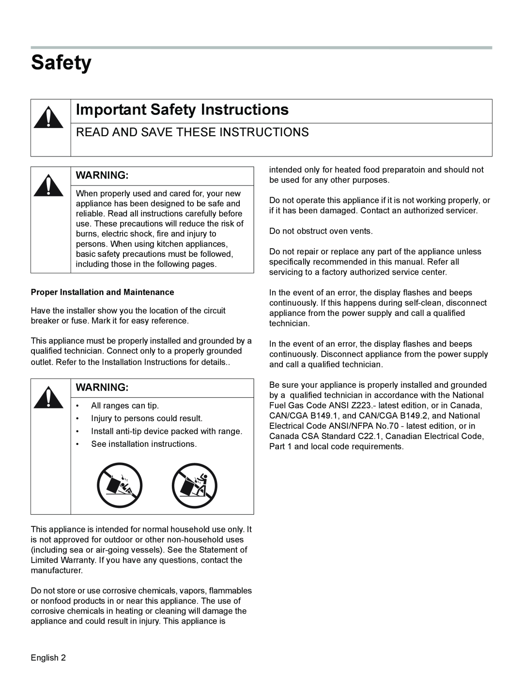 Bosch Appliances HGS3023UC manual Important Safety Instructions, Read And Save These Instructions 