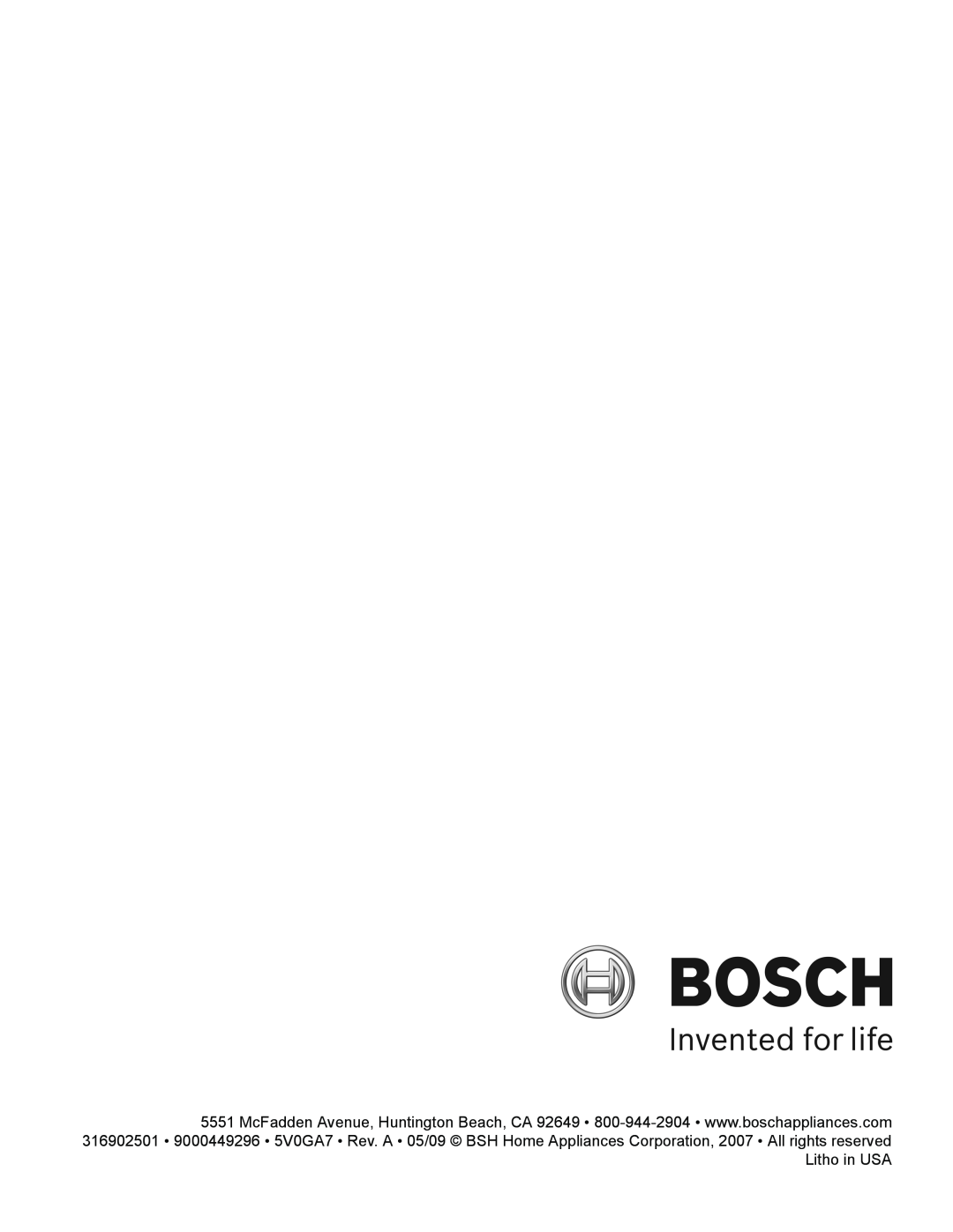 Bosch Appliances HGS3053UC manual 