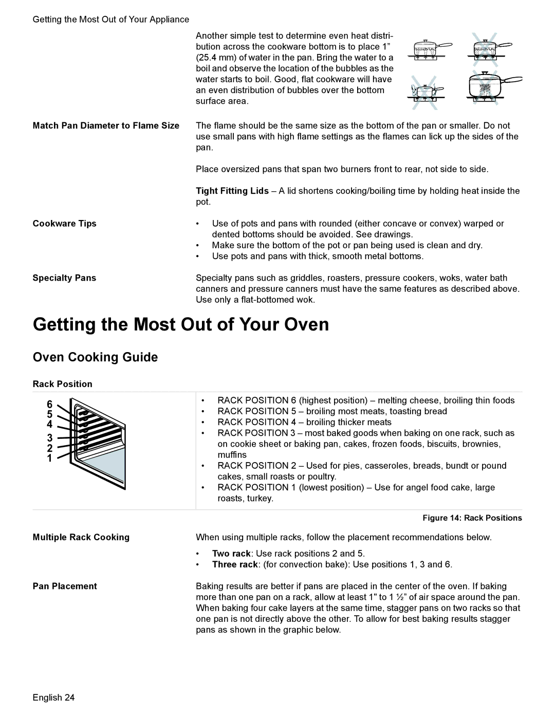 Bosch Appliances HGS7052UC manual Getting the Most Out of Your Oven, Oven Cooking Guide 