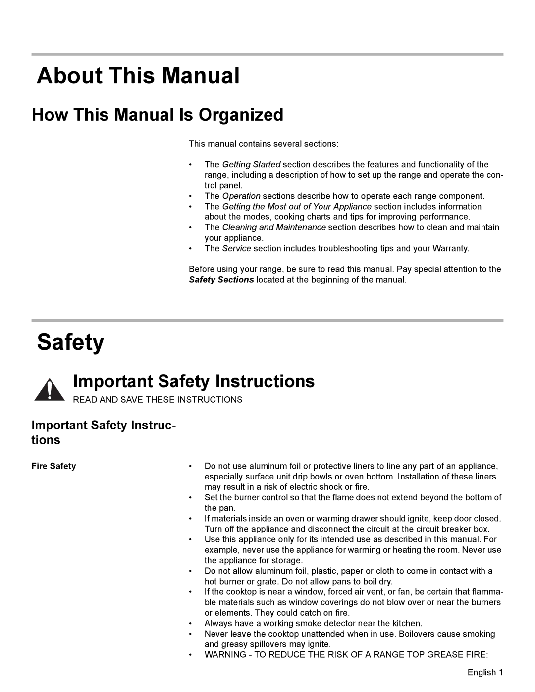 Bosch Appliances HGS7052UC manual About This Manual, How This Manual Is Organized, Important Safety Instructions 