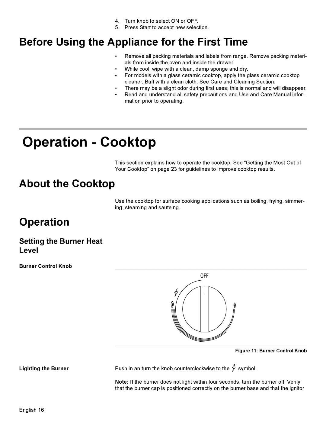 Bosch Appliances HGS7052UC manual Operation - Cooktop, Before Using the Appliance for the First Time, About the Cooktop 