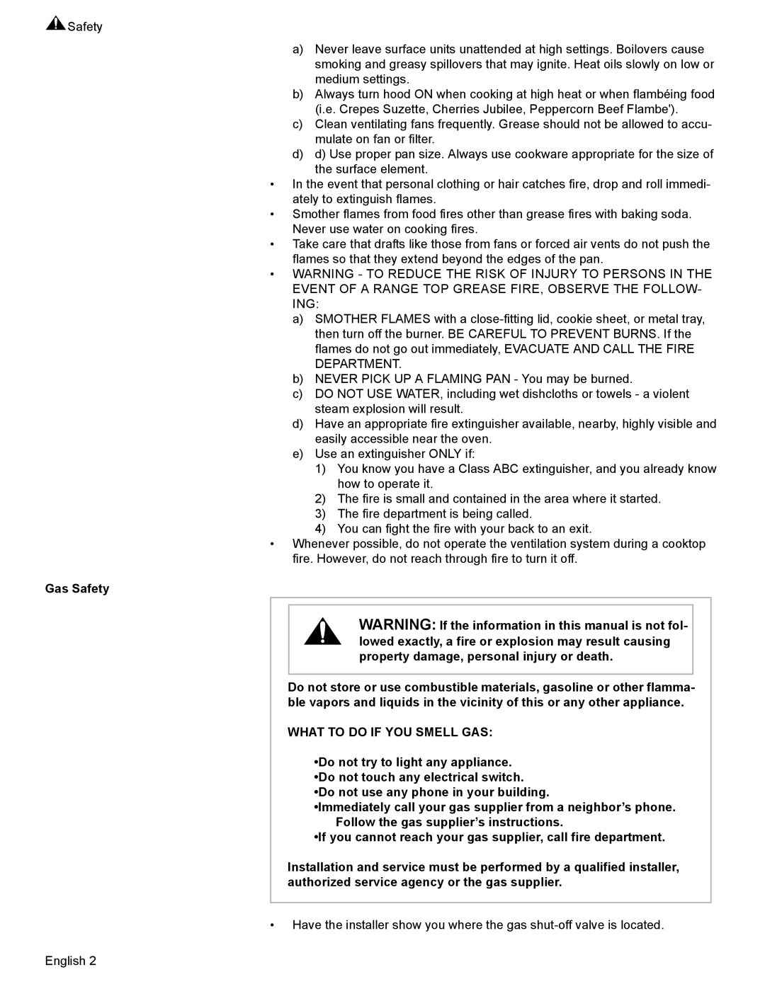 Bosch Appliances HGS7052UC manual Gas Safety, What To Do If You Smell Gas 