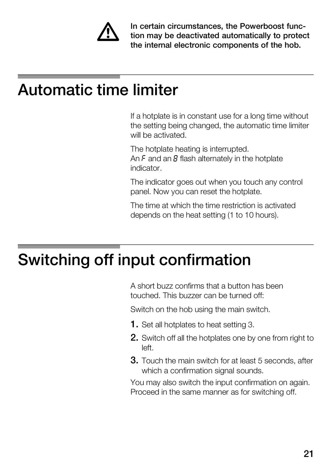 Bosch Appliances Hot Plate manual 