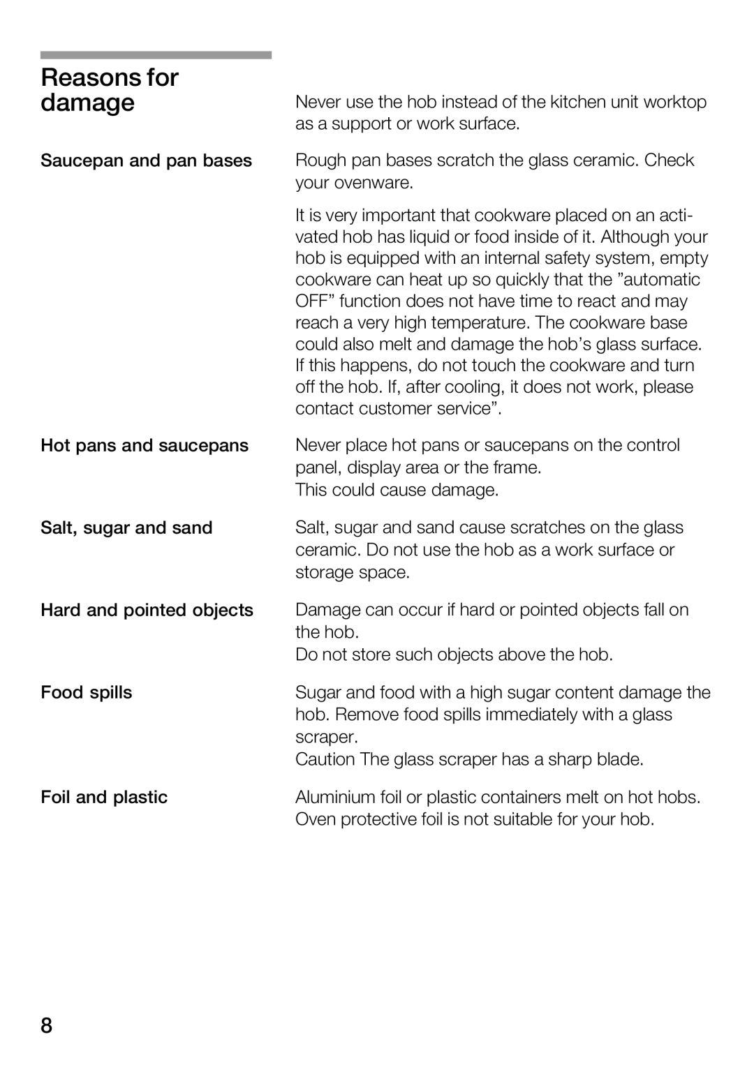 Bosch Appliances Hot Plate manual 