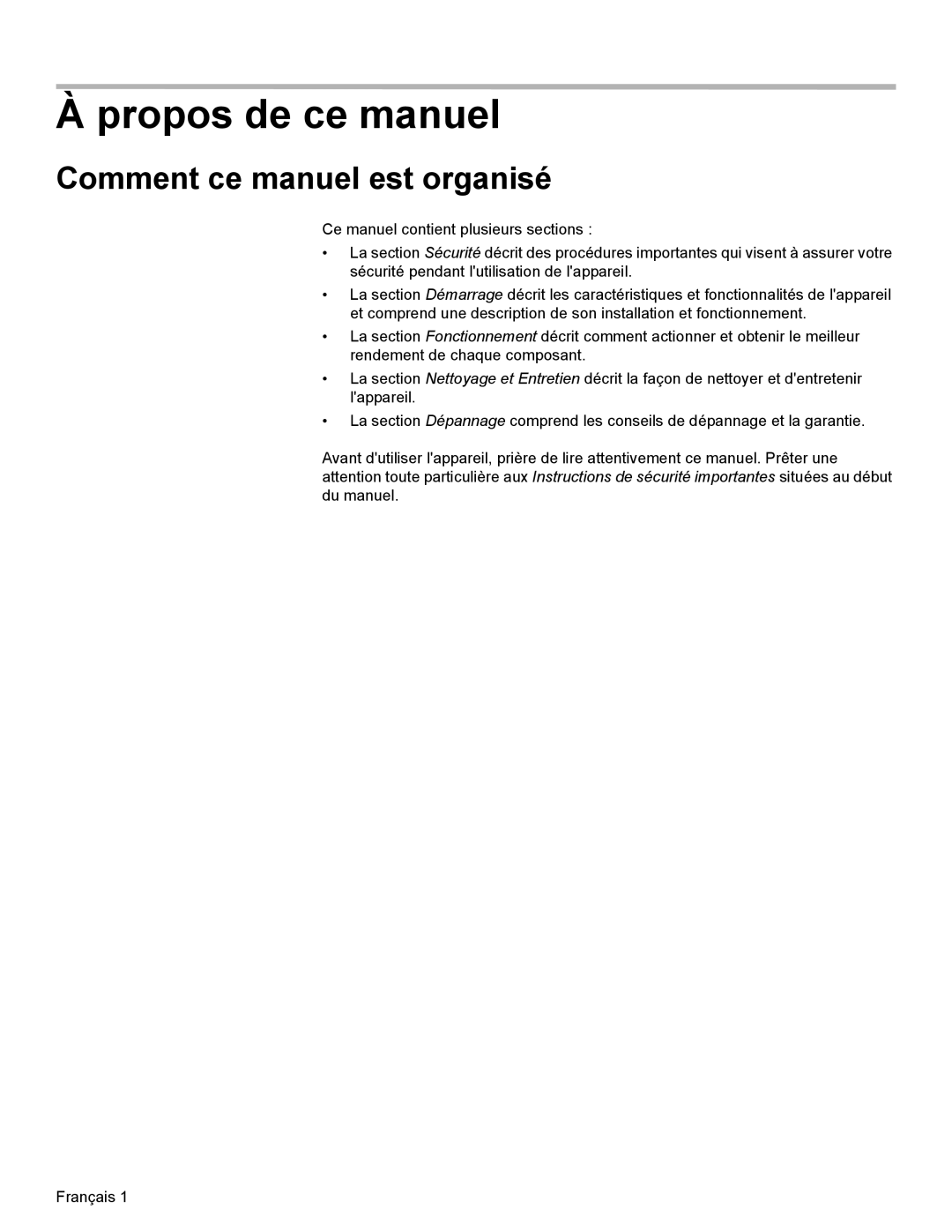 Bosch Appliances HWD27, HWD30 manual Propos de ce manuel, Comment ce manuel est organisé 