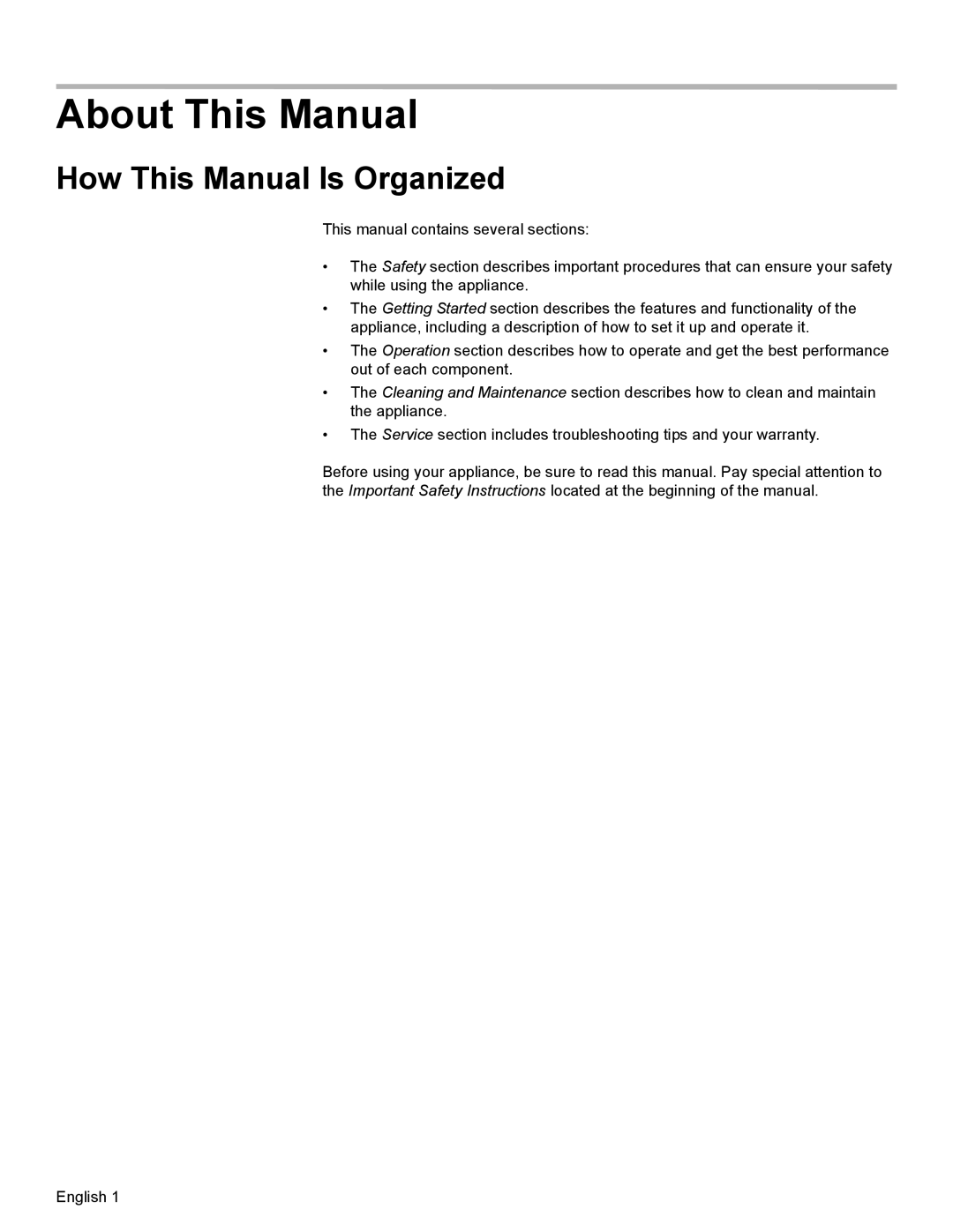 Bosch Appliances HWD27, HWD30 manual About This Manual, How This Manual Is Organized 