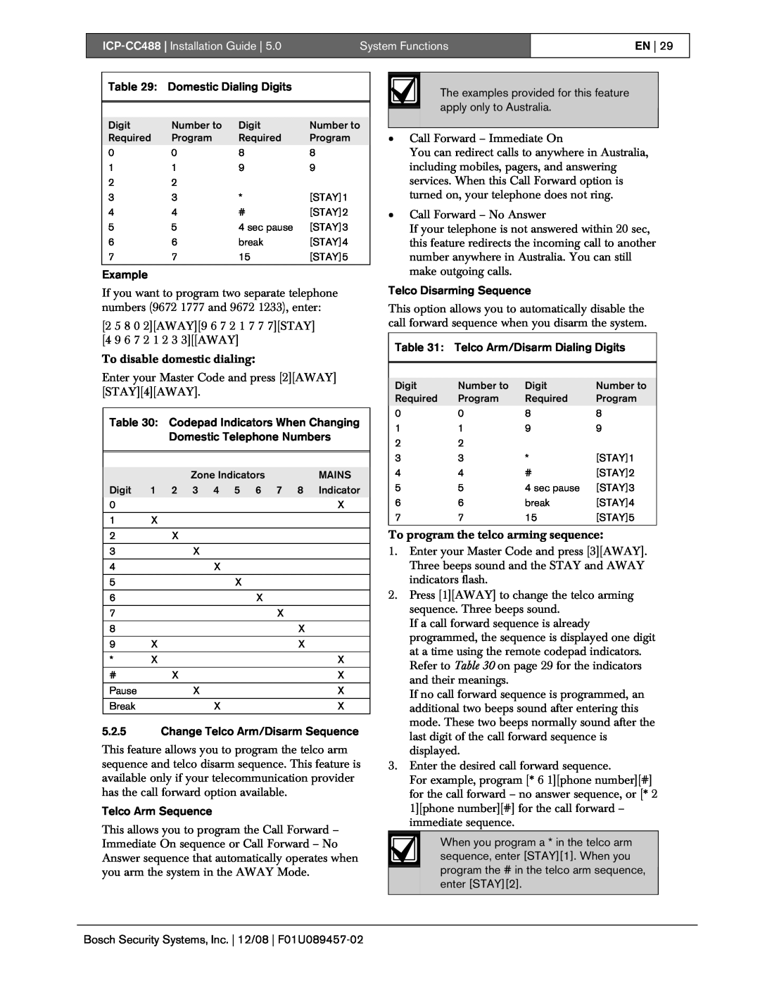 Bosch Appliances manual ICP-CC488| Installation Guide, System Functions, En 