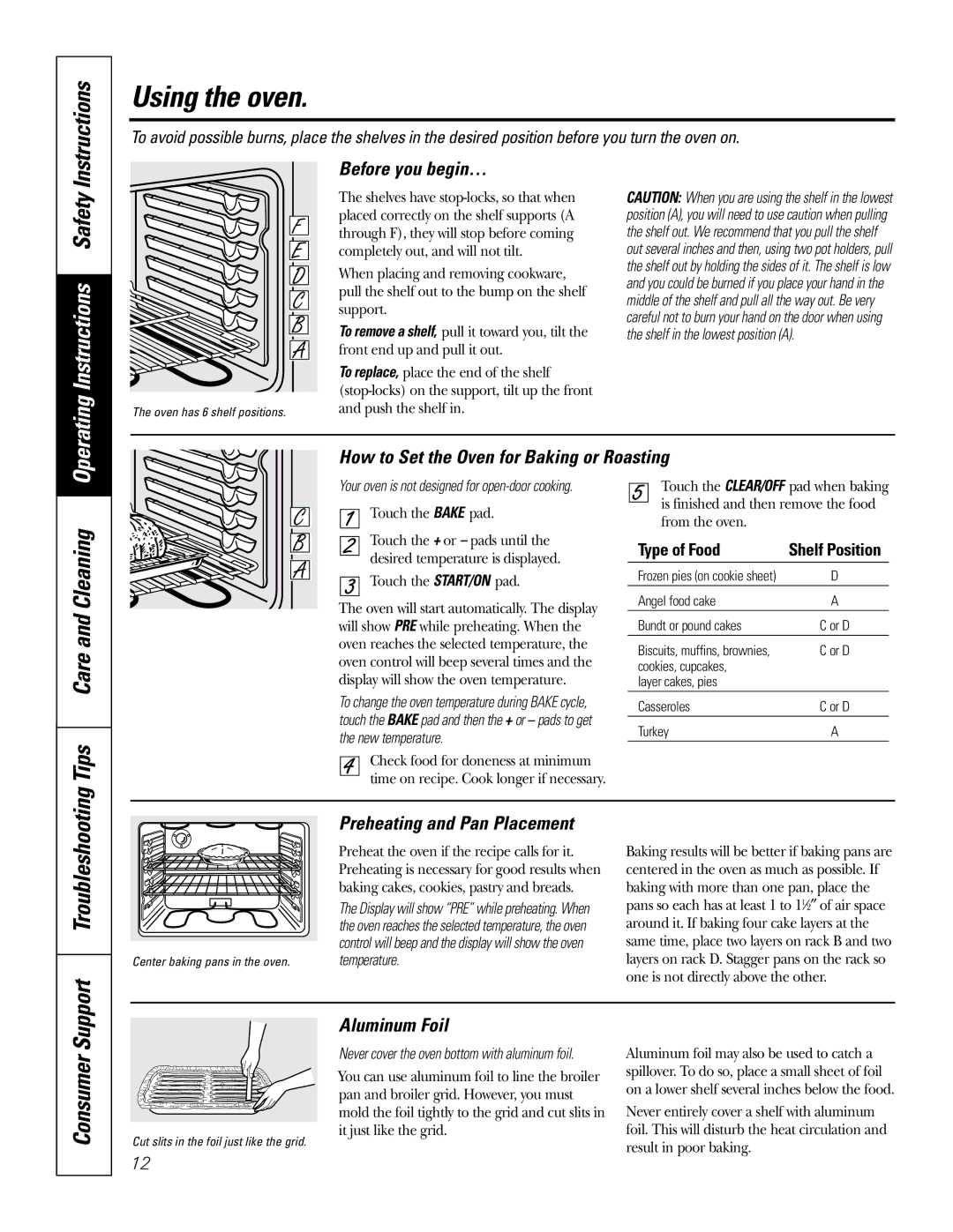 Bosch Appliances JBP80 owner manual Using the oven 