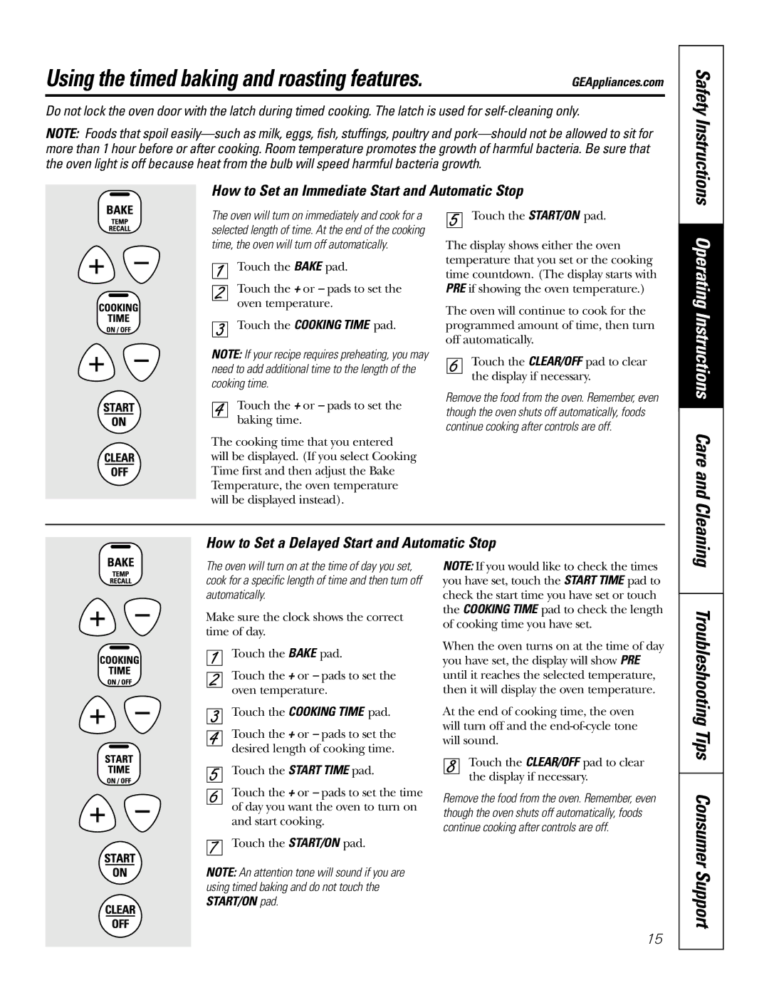 Bosch Appliances JBP80 owner manual Using the timed baking and roasting features, Safety Instructions 