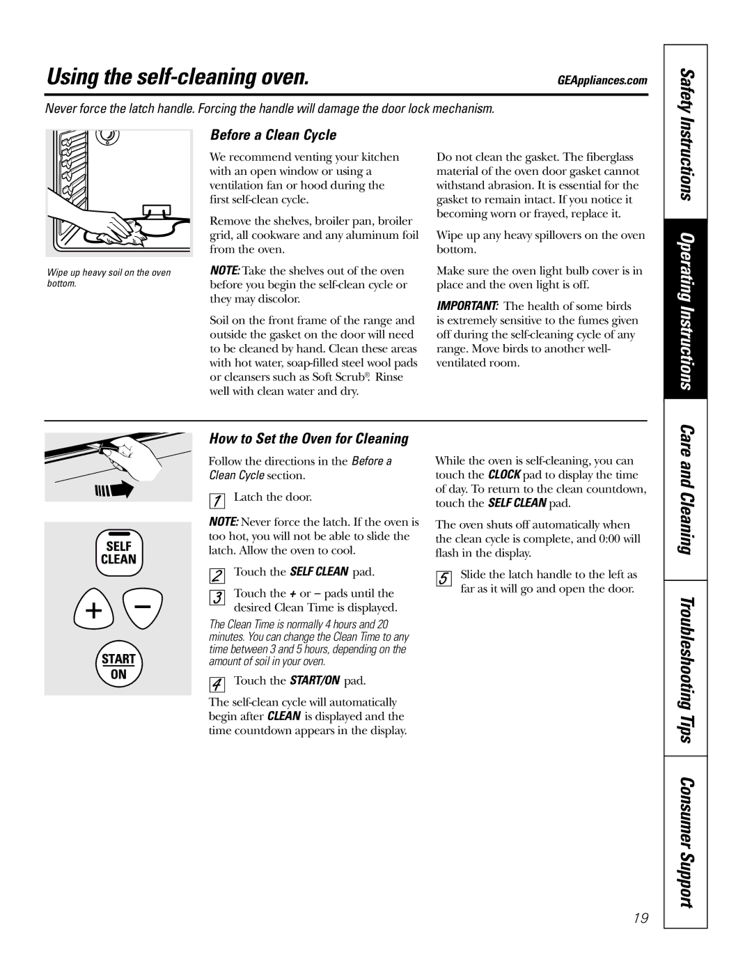 Bosch Appliances JBP80 owner manual Using the self-cleaning oven, Care and Cleaning Troubleshooting Tips Consumer Support 