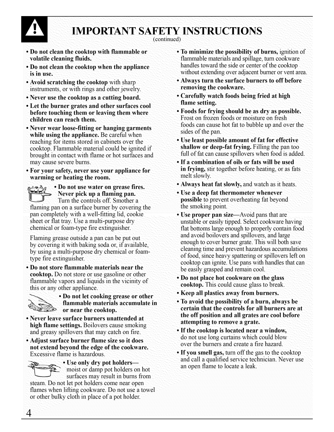 Bosch Appliances JGP641, JGP640 installation instructions Important Safety Instructions 