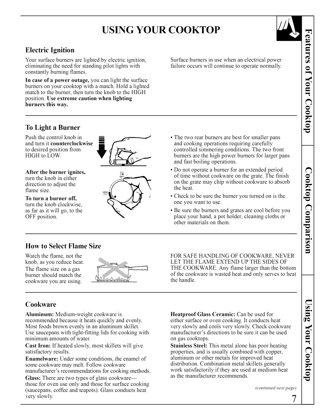 Bosch Appliances JGP640, JGP641 installation instructions Using Your Cooktop, To Light a Burner 