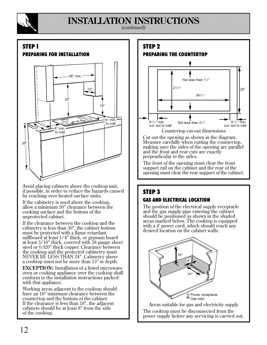 Bosch Appliances JGP641, JGP640 installation instructions Step 