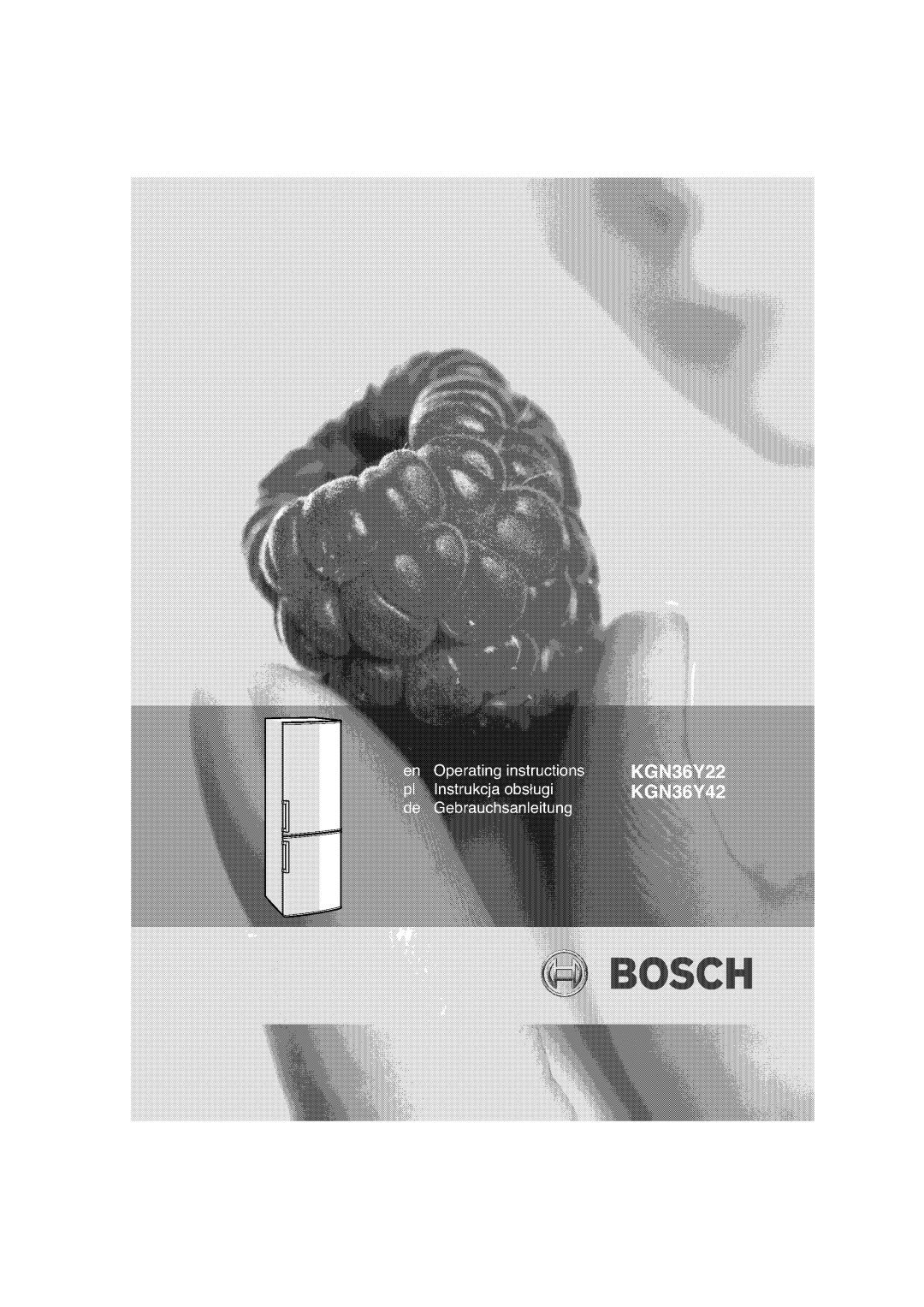 Bosch Appliances KGN36Y42, KGN36Y22 manual 