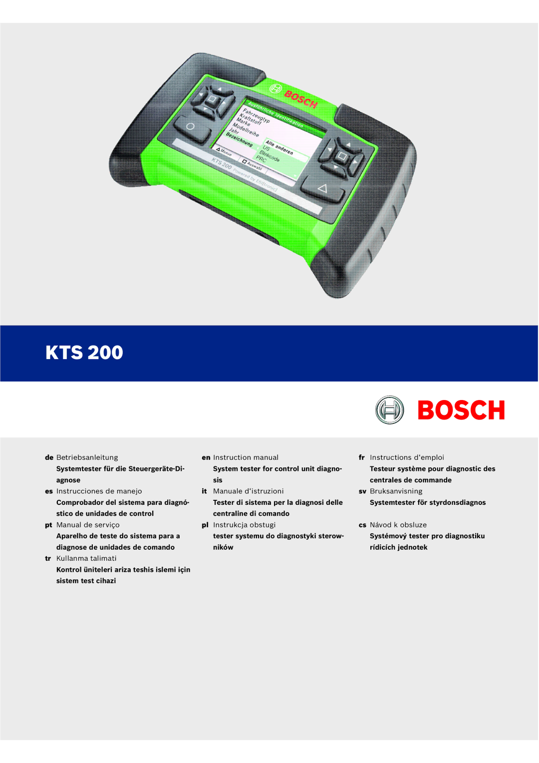 Bosch Appliances KTS 200 instruction manual Kts 