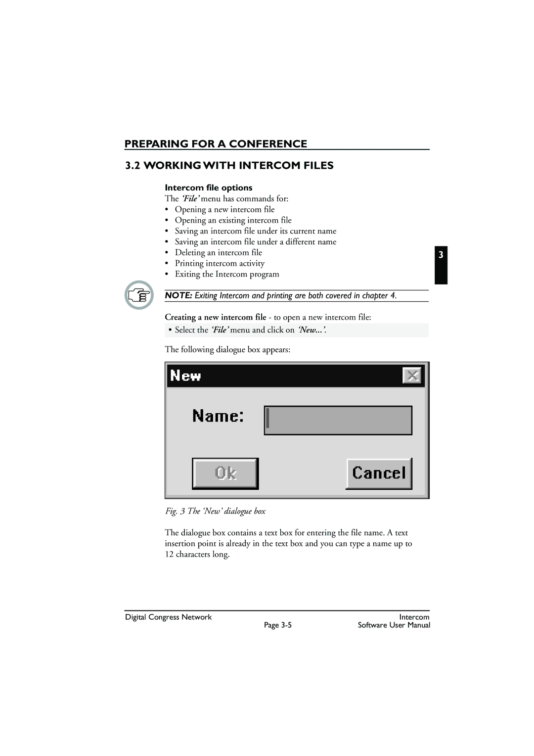 Bosch Appliances LBB 3573 user manual Preparing for a Conference Working with Intercom Files, Intercom file options 