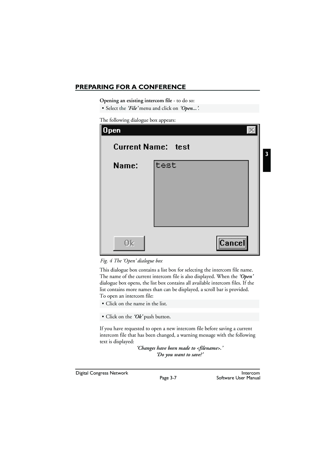 Bosch Appliances LBB 3573 user manual Opening an existing intercom file to do so 