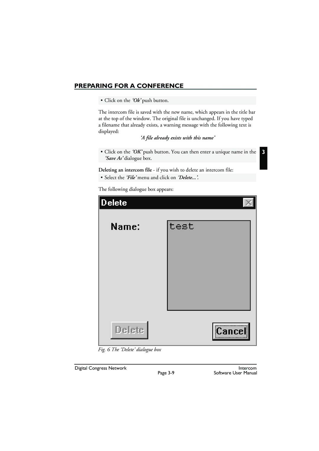 Bosch Appliances LBB 3573 user manual ‘Delete’ dialogue box 