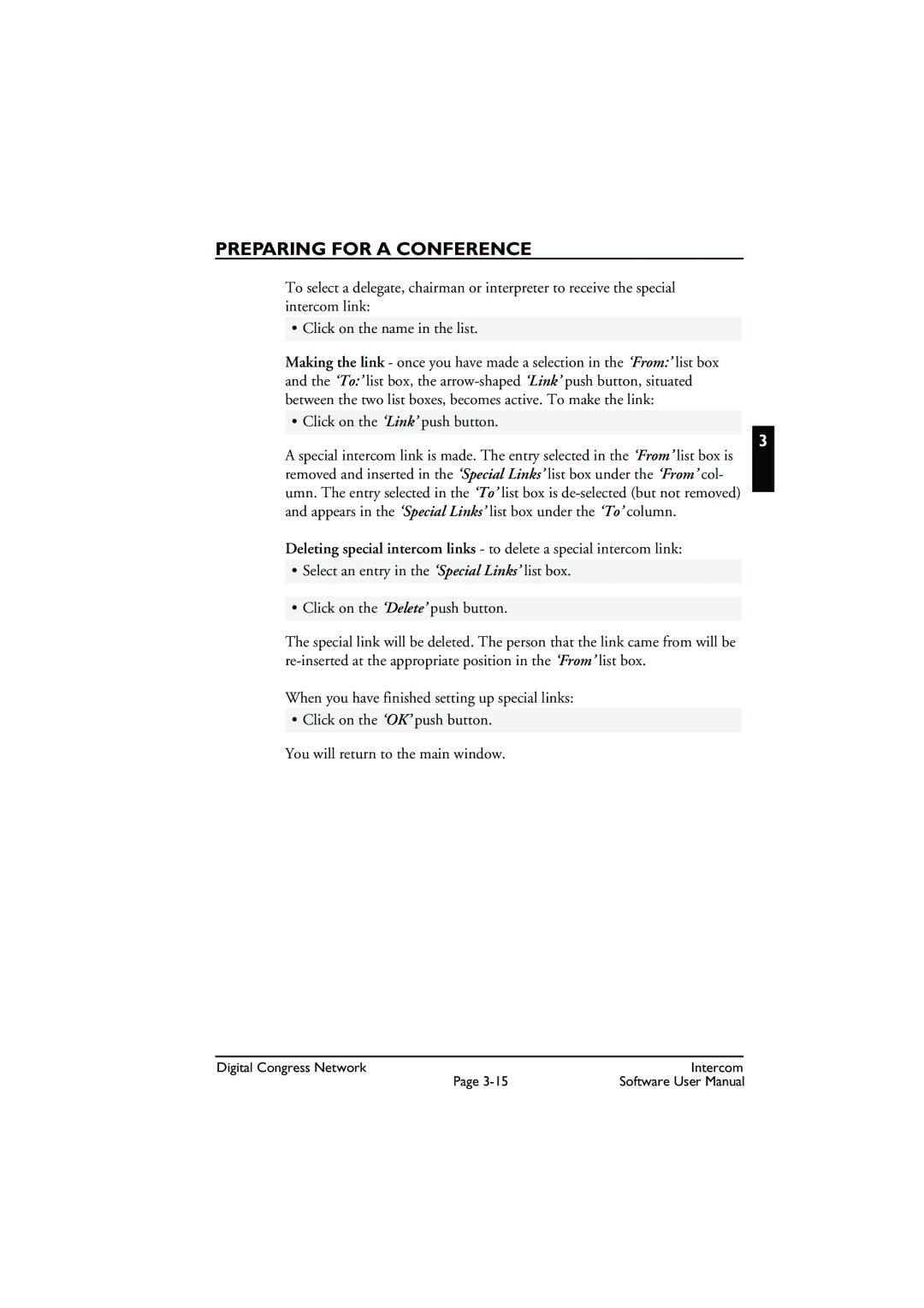 Bosch Appliances LBB 3573 user manual Preparing for a Conference 