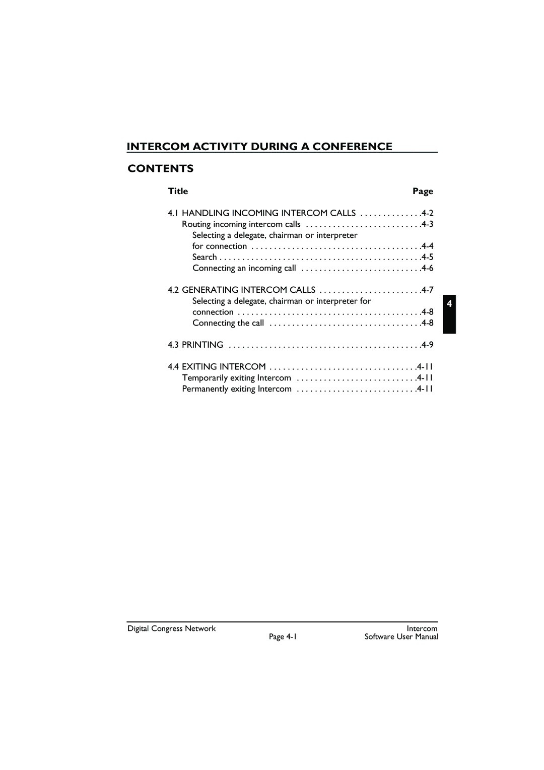 Bosch Appliances LBB 3573 user manual Intercom Activity During a Conference Contents 