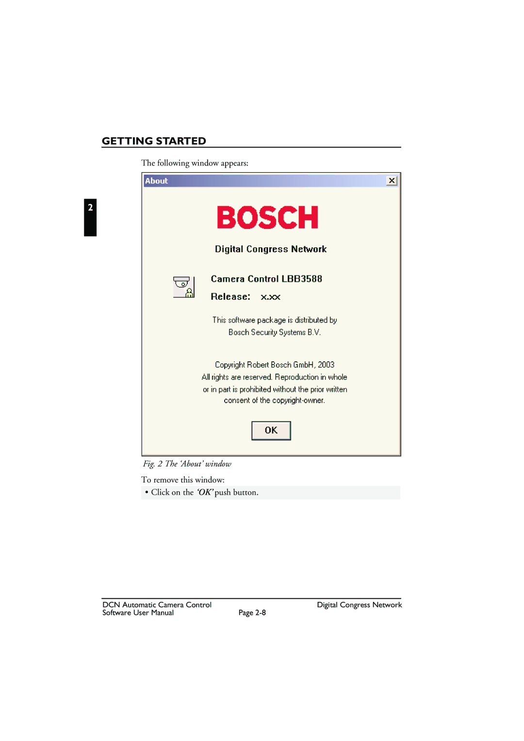 Bosch Appliances LBB 3588 user manual ‘About’ window 