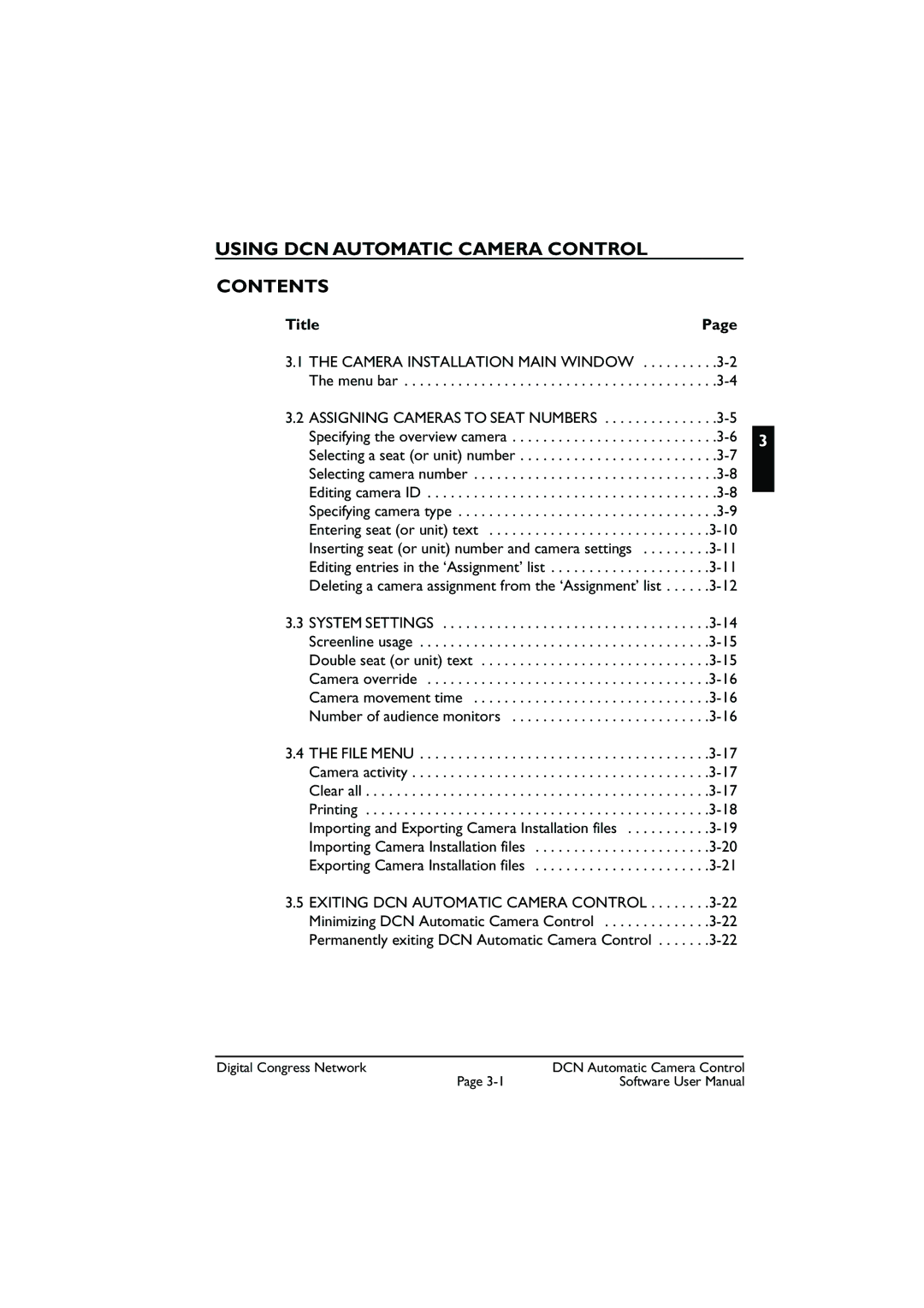 Bosch Appliances LBB 3588 user manual Using DCN Automatic Camera Control Contents 