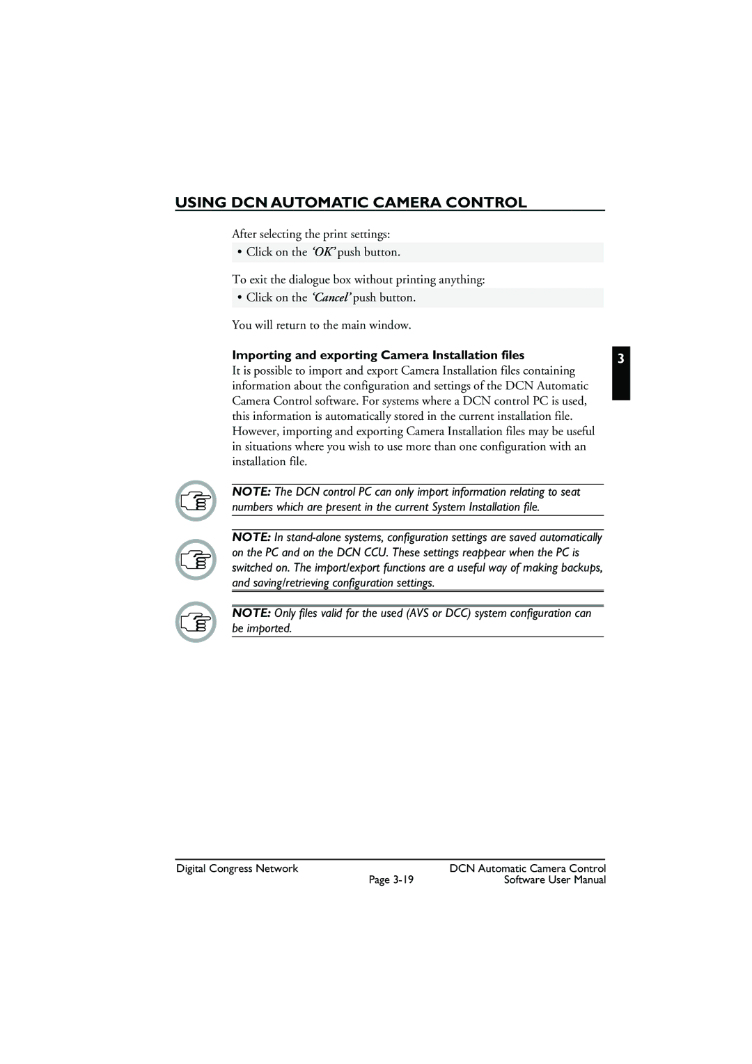 Bosch Appliances LBB 3588 user manual Importing and exporting Camera Installation files 