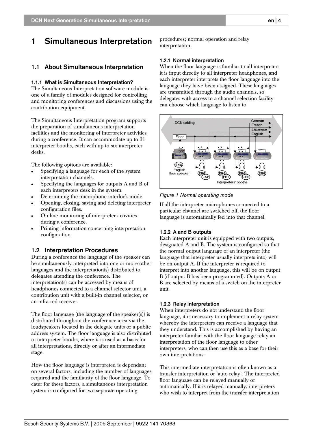 Bosch Appliances LBB 4172 user manual About Simultaneous Interpretation, Interpretation Procedures 