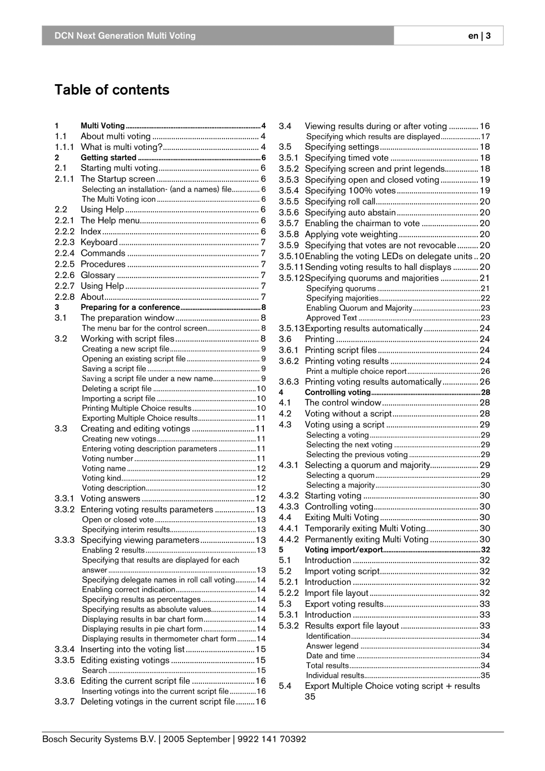 Bosch Appliances LBB 4176 user manual Table of contents 