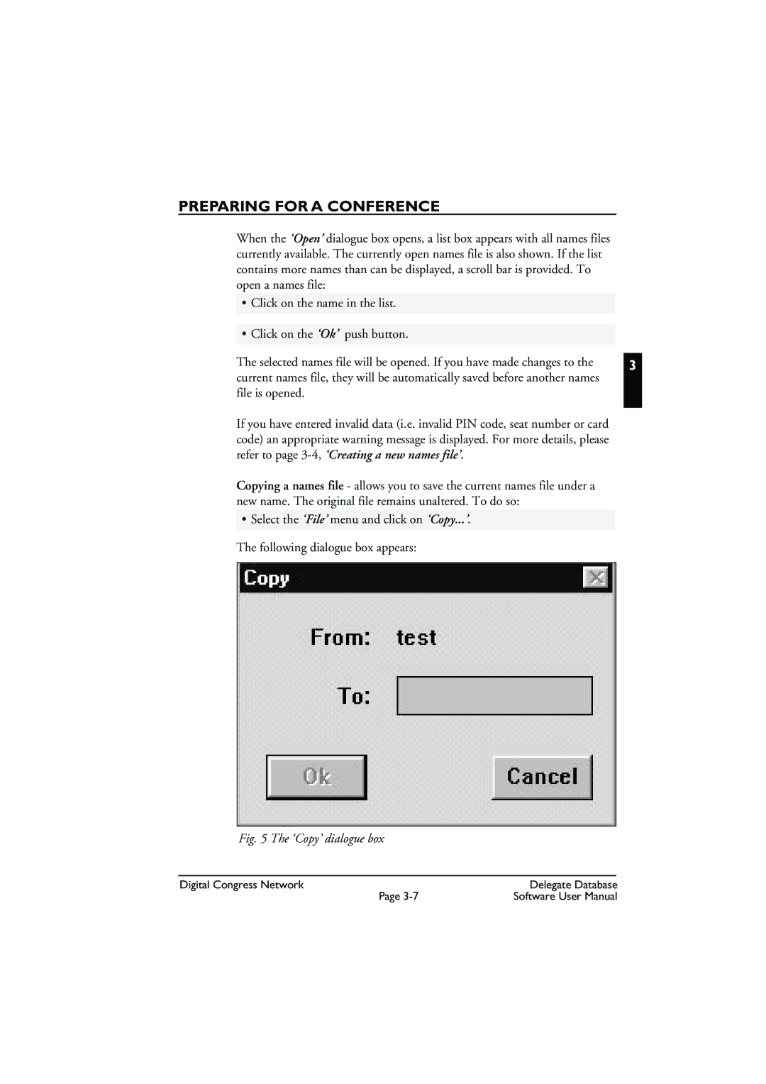 Bosch Appliances LBB3580 user manual ‘Copy’ dialogue box 