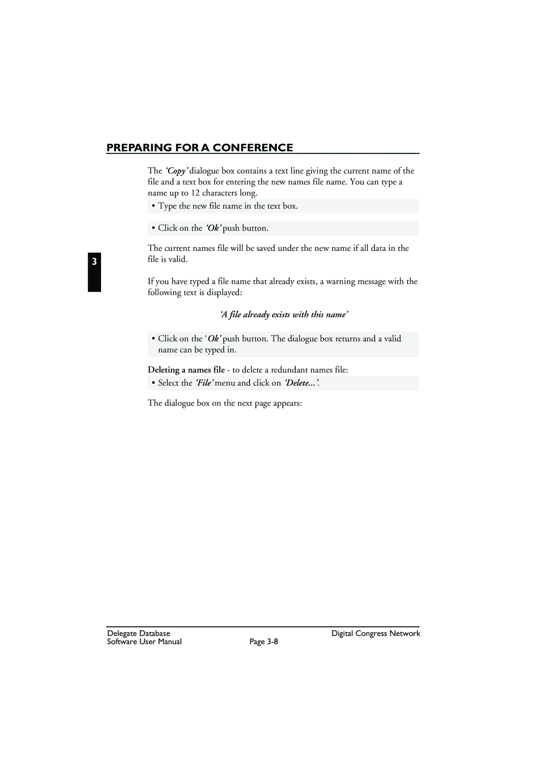 Bosch Appliances LBB3580 user manual ‘A file already exists with this name’ 