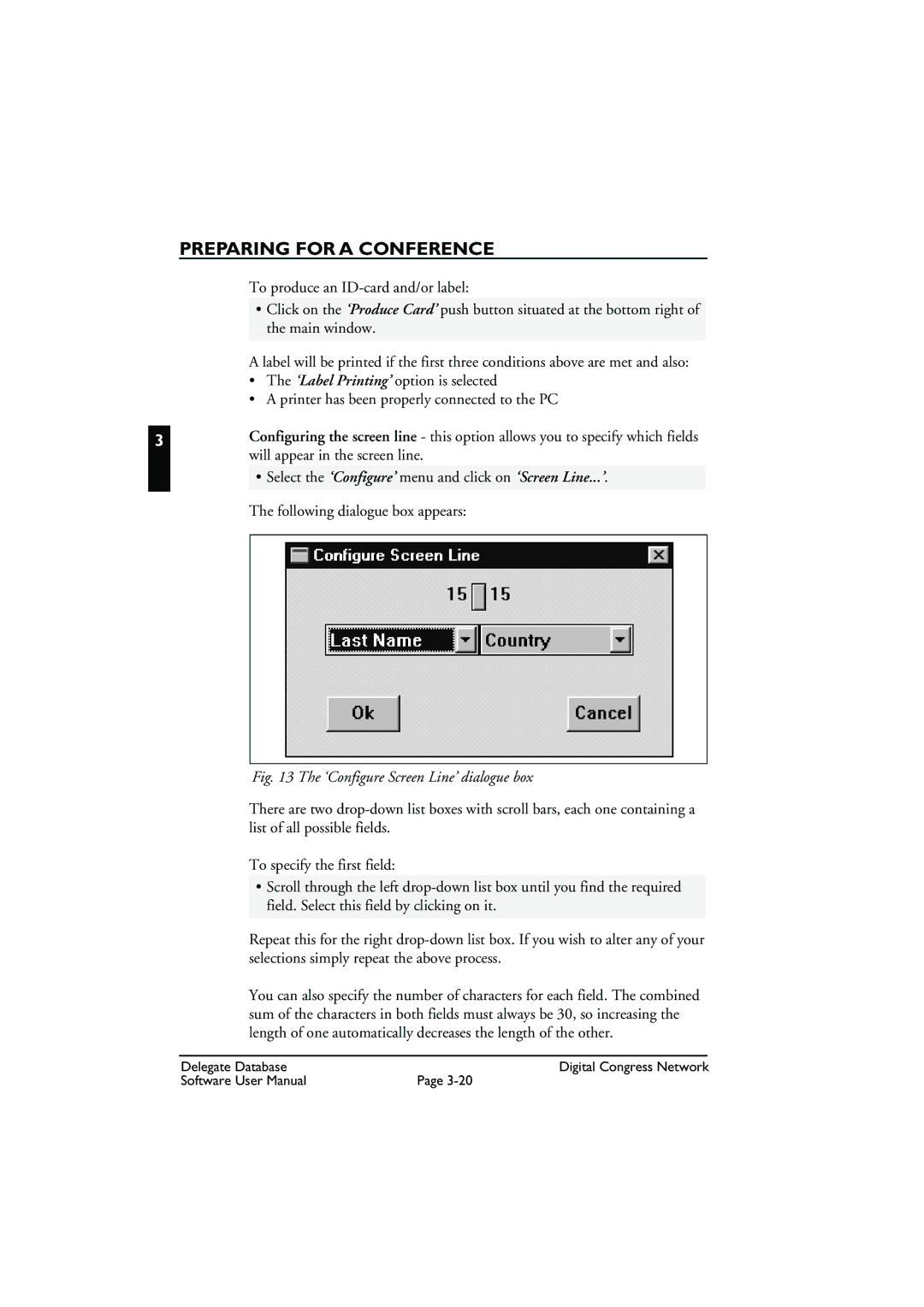 Bosch Appliances LBB3580 user manual ‘Configure Screen Line’ dialogue box 