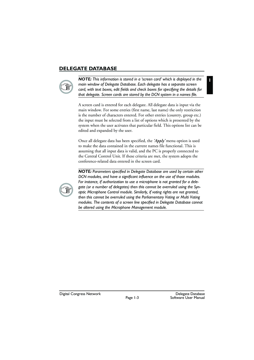 Bosch Appliances LBB3580 user manual Delegate Database 