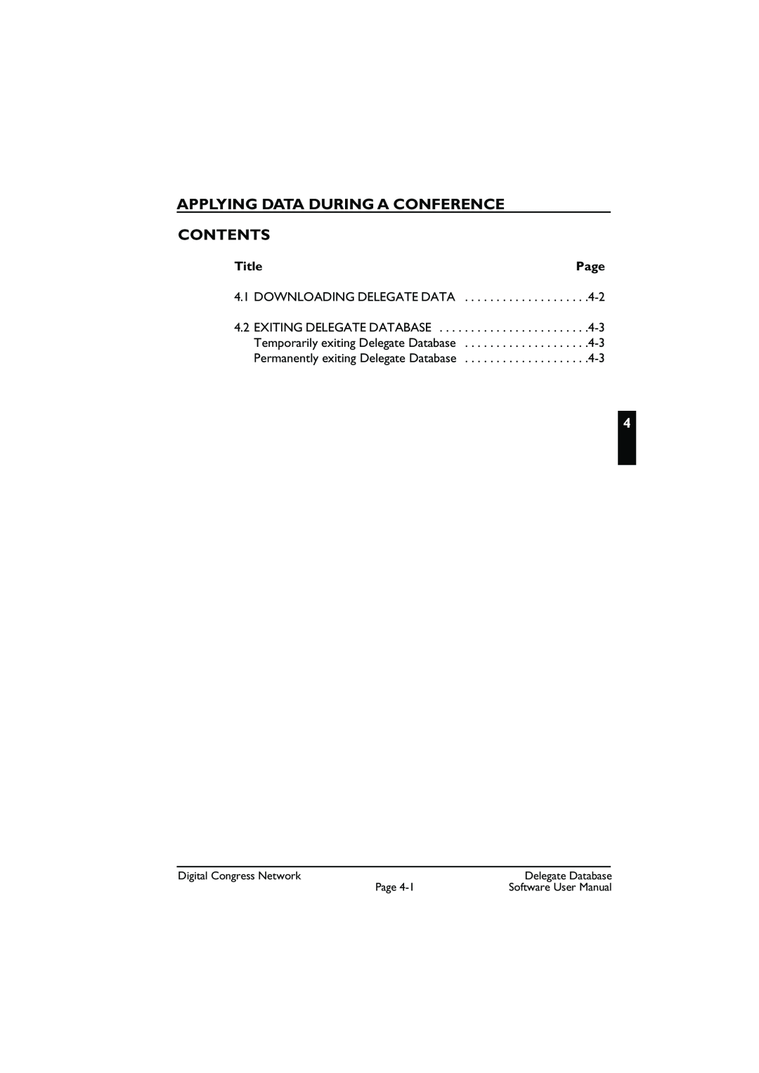 Bosch Appliances LBB3580 user manual Applying Data During A Conference Contents, Title, Page, Downloading Delegate Data 