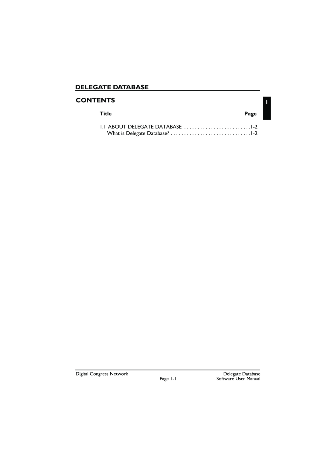 Bosch Appliances LBB3580 user manual Delegate Database, Contents, Title, Page 